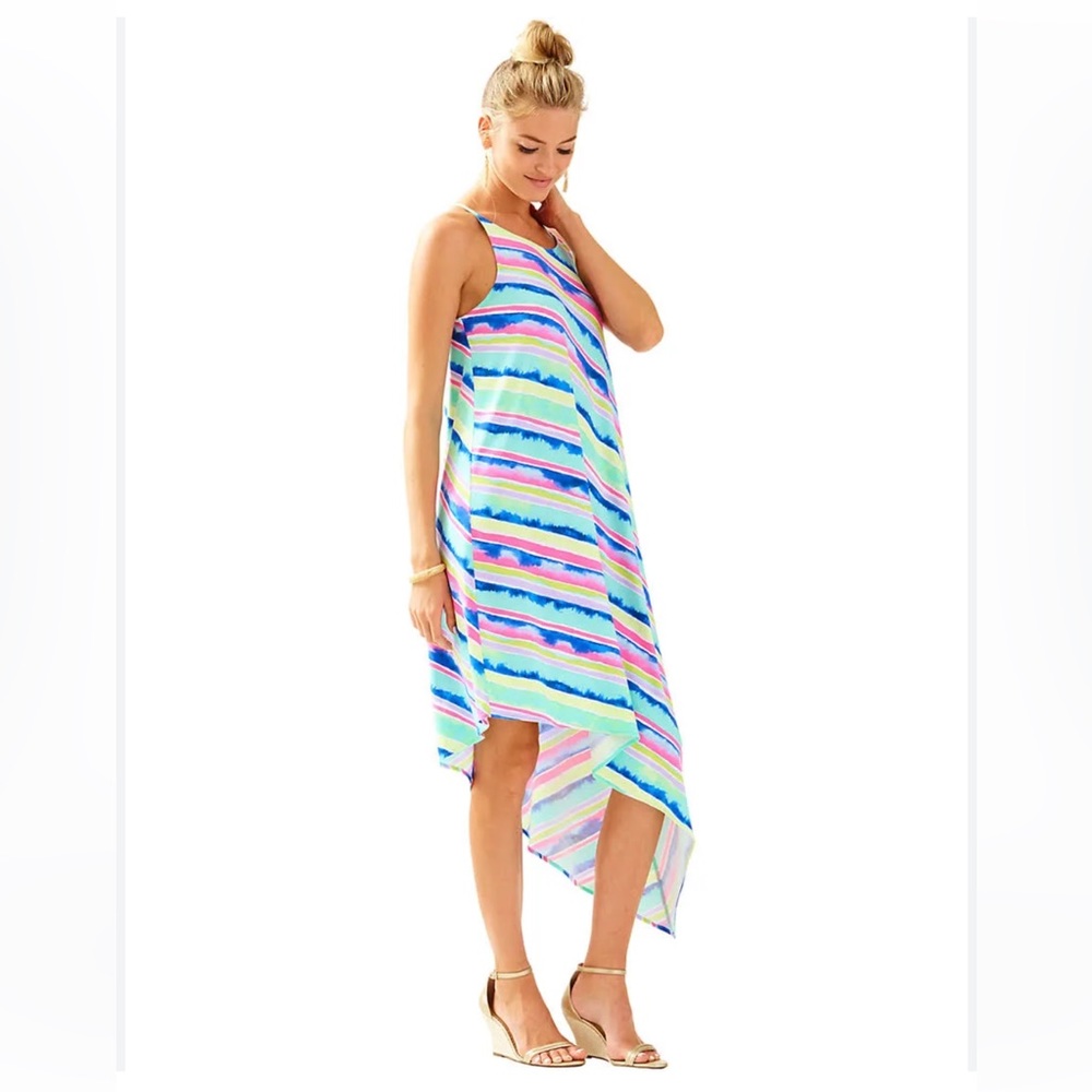 Lilly Pulitzer Ceviche Stripe Diagonal Magnolia Knit Midi Dress XS